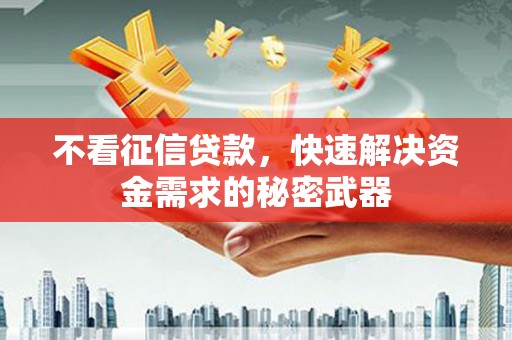 汉台不看征信贷款，快速解决资金需求的秘密武器