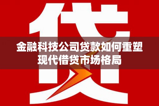 汉台金融科技公司贷款如何重塑现代借贷市场格局