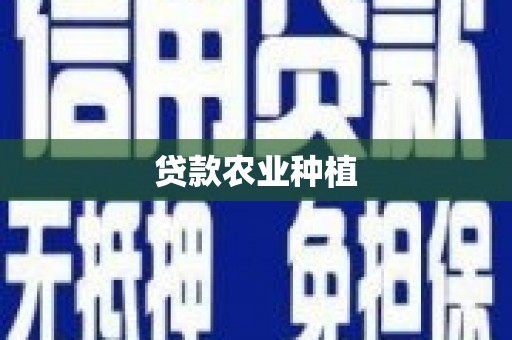 汉台贷款农业种植