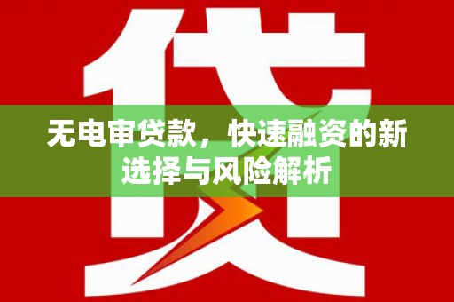 汉台无电审贷款，快速融资的新选择与风险解析