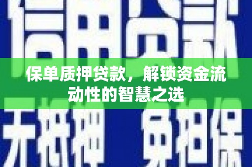 汉台保单质押贷款，解锁资金流动性的智慧之选
