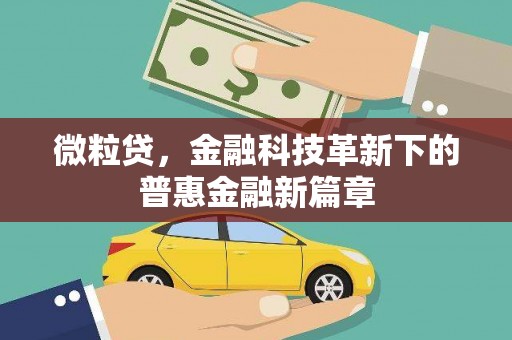 汉台微粒贷，金融科技革新下的普惠金融新篇章